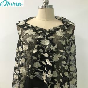 Tela de malla del poliéster 100 del bordado